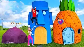 кто лучше построит ДОМИК из МУЛЬТИКА ЧЕЛЛЕНДЖ ! А4