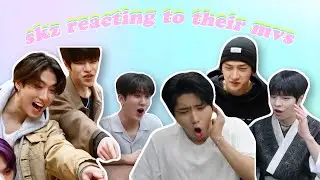 stray kids reacting to their mvs for 5 minutes straight