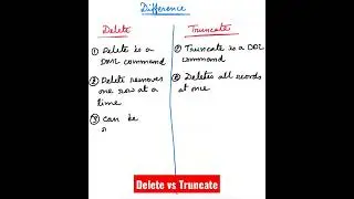 SQL commands | Delete vs Truncate #sql #shorts #deletevstruncate #dataengineering