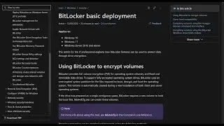 Turning on BitLocker Refer to Microsoft's Documentation on Deploying BitLocker
