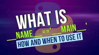Make sure to put this in all your Python scripts | if __name__ == '__main__'