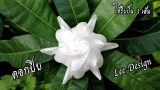 Folding coins for scattering in a trumpet flower pattern 