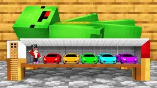 JJ Found Hidden Cars inside Mikey’s BED in Minecraft (Maizen)