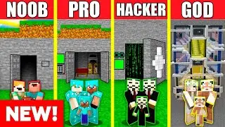 MOUNTAIN ENTRANCE HOUSE BUILD CHALLENGE - Minecraft Battle: NOOB vs PRO vs HACKER vs GOD / Animation