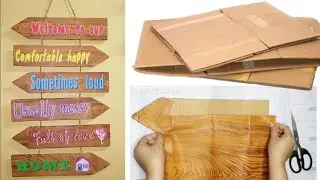 Diy Welcome Board wall hanging Decor Cardboard Easy Crafts
