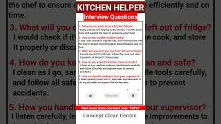 Top 5 Kitchen Helper Job Interview Questions and Answers to ace your Dream Job