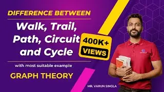 Difference between Walk, Trail, Path, Circuit and Cycle with most suitable example | Graph Theory