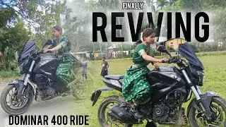 First time heavy dominar 400 bike ride in saree || Revving