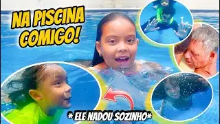 MY BROTHER LEARNED TO SWIM ALONE IN THE DEEP POOL!! *full day with me, daddy's birthday*