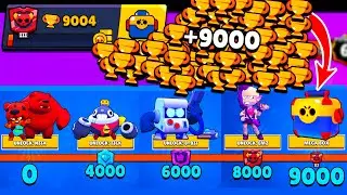 9000 Trophies NONSTOP without collecting TROPHY ROAD | Brawl Stars