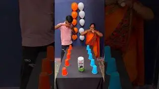 Cup Drop & Pop Balloon Challenge 01 #shorts