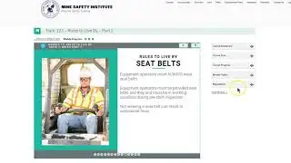 Seat Belt Safety - The Mine Safety Institute - Part 46 New Miner Training