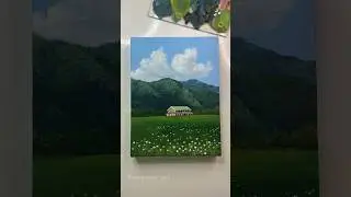 Mountain painting/ acrylic painting / cloud painting 