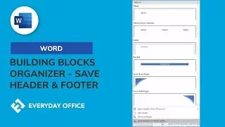 Creating Header and Footer Templates for Word in the Building Blocks Organizer