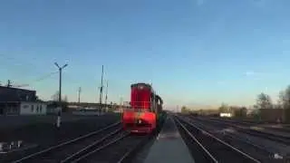 ЧМЭ3-4346 с грузовым вагоном, ст.Позимь