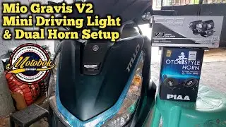 Mio Gravis V2 Mini Driving Light and Dual Horn Setup. Clean and Safety Wiring....