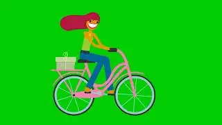 girls bicycle run green screen || green screen video || VFX || SD Library