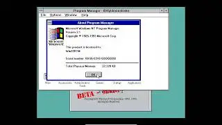 Windows NT 3.1 Build 404 Server in VirtualBox