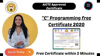 C Programming free Certificate 2020| AICTE Approved free Course with Certificate| C Language|
