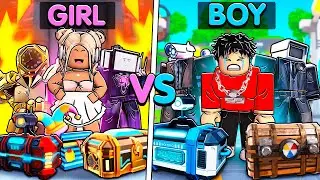Boy VS Girl LUCK in Toilet Tower Defense!