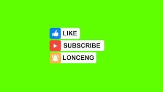 YouTube like subscribe Bell icon buttons green screen.end screen.
