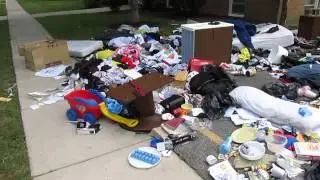 This trash piled up at 1401 W Cottonwood Ln Mt Prospct is completely unnacceptable