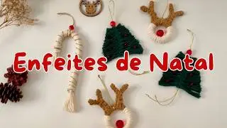 Tutorial Enfeites de Natal em Macramê -  PARTE 1 | Passo a Passo Árvore, Bengala e Rena de Macramê