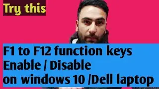 How to Enable or Disable Function keys  (F1 to F12) on windows 10 Dell laptop |
