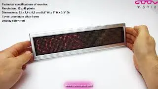 Double sided table LED display 22 cm x 7,6 cm - red (www.cool-mania.com)