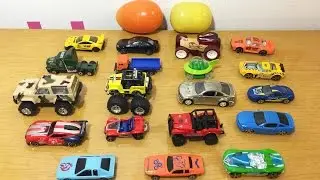 Маленькие стальные машинки + сюрприз в игрушечных яйцах.  Small steel cars.