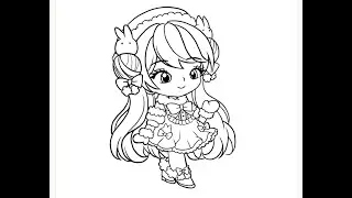 Cute Anime Cartoon Girl Coloring Pages l Disney Brilliant