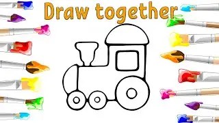Drawing a train with children | Рисуем паровозик с детьми