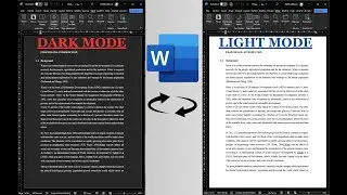How to enable or disable Microsoft word dark mode