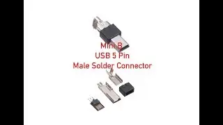 Mini B USB 5 Pin Male Solder Connector P