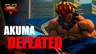 Akuma in Trouble - SFV - ALL Losing Scenes - Shirtless Outfit