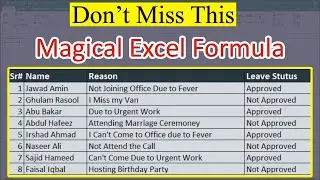 Don't Miss This | Magical Formula In Excel
