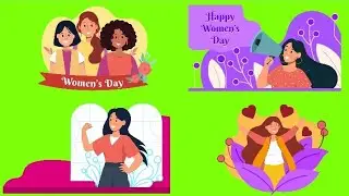 Women's day wish green screen 