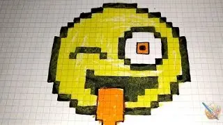 How to Draw Winking Eye, Tongue Out Face step by step EASY