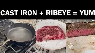 Ribeye Steak Cooked In A Cast Iron Skillet