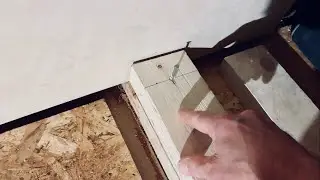 Renovation: figuring out how a pivot door will work.