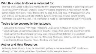 01. PHP Image Processing - PHP Video Textbook Tutorial Introduction
