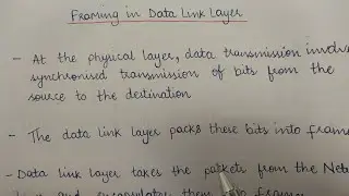 Framing || Framing in data link layer