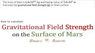 How to Calculate gravitational field strength on surface of mars