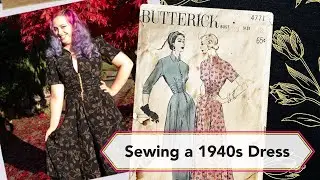 Sewing a 1940s vintage rayon dress | Vintage sewing project + sew with me