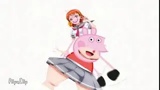 Peppa and an Hot Anime Babe mixed human and furry|pig