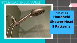 EMBATHER Handheld Shower Head with 8 Spray Patterns - 5 minute easy installation with good quality