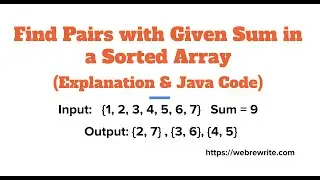 Find Pairs in Array with Given Sum | Programming Tutorials