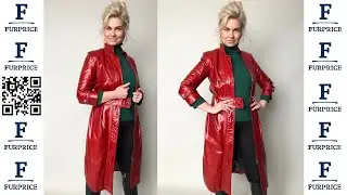 Плащ женский нат.кожа цв.Красный лак купить за 7500 ₽ на сайте furprice.ru р.40-42 /11661/