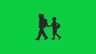 Boy and Girl Walking to School with Backpacks Animation | Green Screen