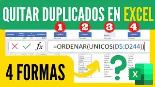 Cómo🔴QUITAR DUPLICADOS en Excel✅Funciones UNICOS y ORDENAR